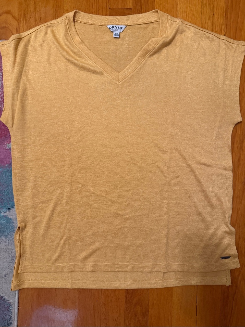 Orvis Kids V-Neck Tank Top in Mustard Yellow